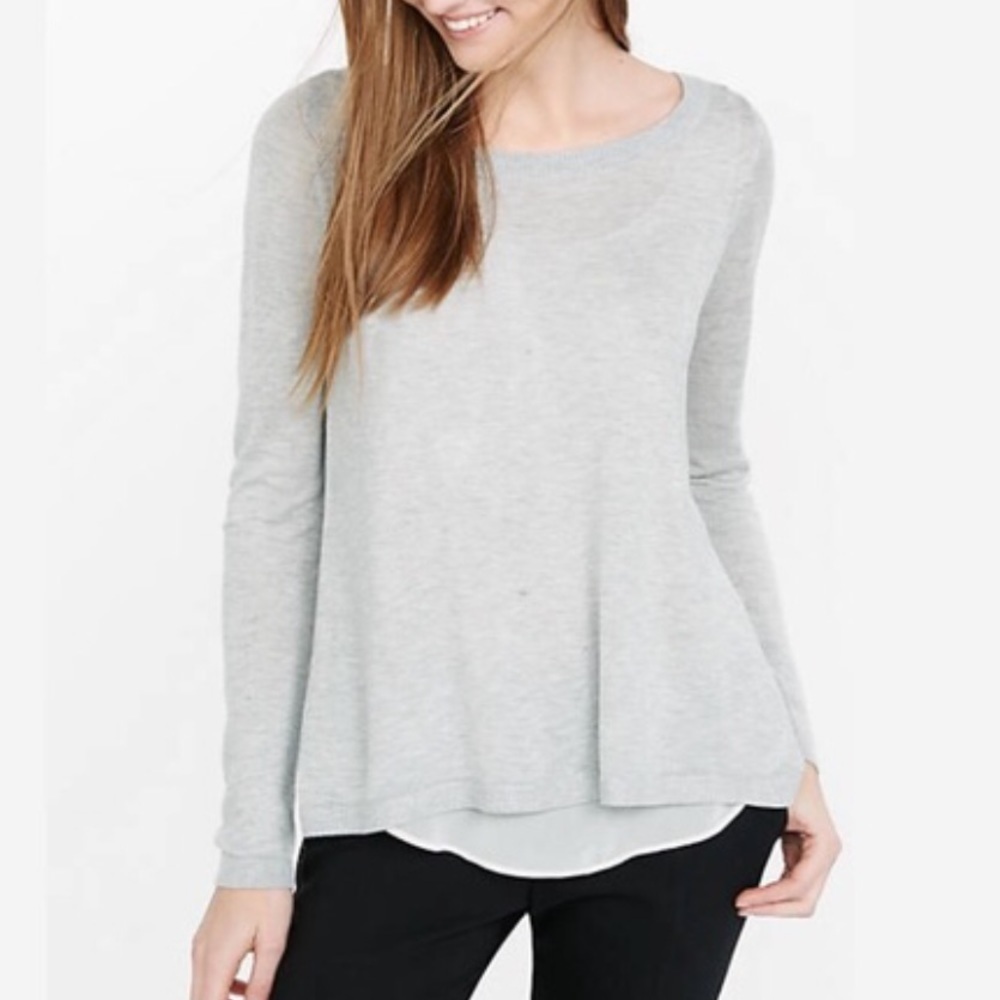 Express Split Back Heathered Gray XS Open Back - Picture 2 of 9